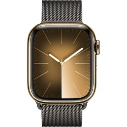 Ceas Smartwatch Apple Watch Series 9, GPS + Cellular, 41mm Gold Stainless Steel Case, Graphite Milanese Loop