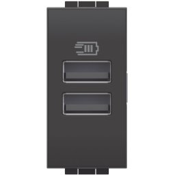 Incarcator usb 1 modul 2 usb tip A+A Bticino Living Light L4191AA