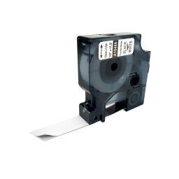 Etichete flexibile 12mm x 3.5m negru alb compatibile Dymo 18488 S0718040 16957