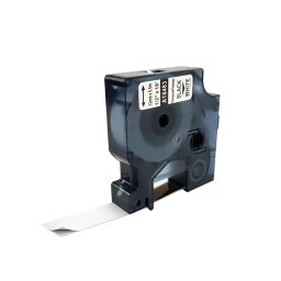 Etichete din poliester compatibile DYMO Rhino 12 mm negru pe alb pentru componente electrice, tablouri electrice si identificarea echipamentelor 18483
