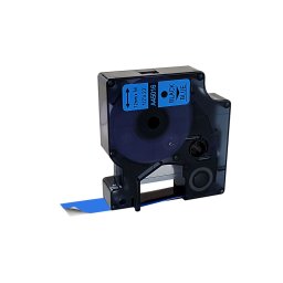 Etichete compatibile DYMO LabelManager 12 mm negru pe albastru pentru retelistica, infrastructura IT si rack-uri S0720560