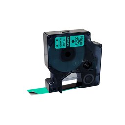 Etichete compatibile DYMO LabelManager 12 mm negru pe verde pentru rafturi, locatii si identificarea echipamentelor S0720590