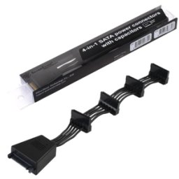 Cablu de alimentare 4xSATA Silverstone CP06 cu sistem de condensatori pentru stabilizarea tensiunii HDD/SSD/ODD, SST-CP06