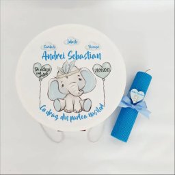 Cutie trusou botez personalizat model Elefantel