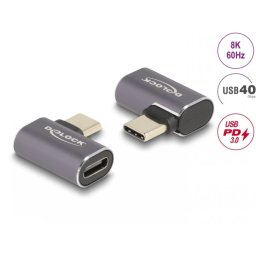 Adaptor USB 4 type C 8K60Hz/4K144Hz 100W 40Gb T-M unghi stanga/dreapta, Delock 60047