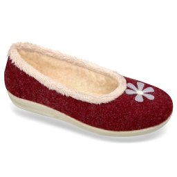 Pantofi de casa imblaniti pentru femei Mjartan 8097-T05 bordo