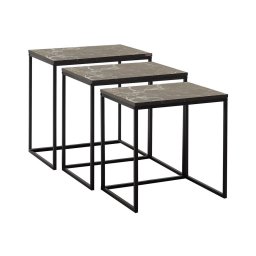 SET 3x măsuță de cafea de culoare neagră