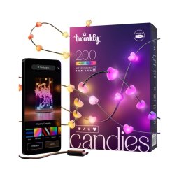 Twinkly TWKH200RGB-G - Ghirlandă LED RGB reglabilă, 200 LED, 14 m, USB, Wi-Fi