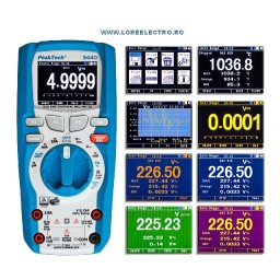 P3440 MULTIMETRU DIGITAL AUTO RANGE CU DISPLAY LCD COLOR FUNCTIE TRUE RMS, MAX 1000V AC/DC, 10 AC/DC, MAX. 50 MOhm, Frecventa 10 mhz, TEMPERATURA 1350C, Capacitate 10 MICROFARAZI, PEAK TECH