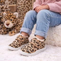 Pantofi imblaniti pentru fetite - Animal print