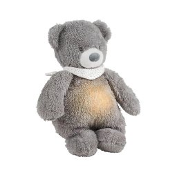 Pluș de îmbrățișat cu melodii și lumină SLEEPY BEAR 4 în 1 gri Nattou