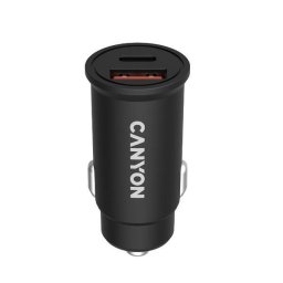 Incarcator auto Canyon CNS-CCA20B03, USB, USB Type-C, Negru