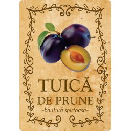 Etichete sticle personalizate,Tuica de pruna,100x70 mm,1000 buc rola