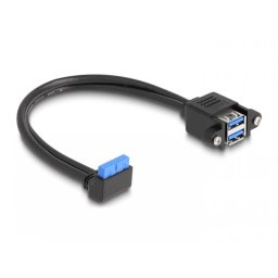 Cablu USB 3.2 pin header la 2 x USB-A M-M 0.5m, Delock 83007