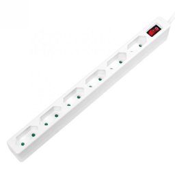 Prelungitor slim cu 6 prize euro Switch On/OFF 1.5m Alb, Logilink LPS232