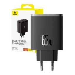 Incarcator de retea 2xUSB-C/USB-A, Policarbonat, 65 W, Negru