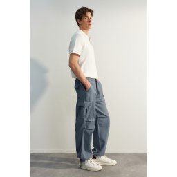 Trendyol Limited Edition Navy Blue Loose Fit Tied Leg Cargo Pants