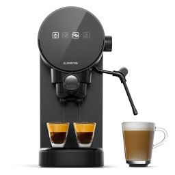 Klarstein Furore, aparat pentru espresso din oțel inoxidabil, compact, 20 bar, afișaj digital, 2 cești (KM4-FurCofMach-BK)
