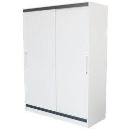Dulap Verona cu usi culisante, 154x205x60 cm, Alb cu Gri