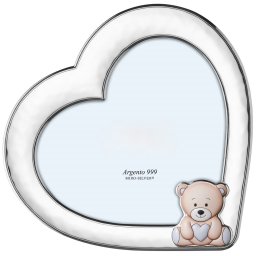 Rama Foto Argint Bebelusi Ursulet 20x20 cm Bleo Inimioara