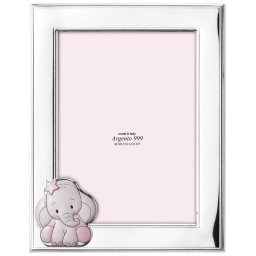 Rama Foto Argint Bebelusi Elefant cu Steluta 13x18 cm Roz