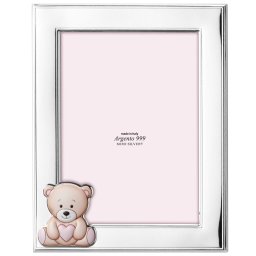 Rama Foto Argint Bebelusi Ursulet 13x18 cm Roz