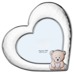 Rama Foto Argint Bebelusi Ursulet 12x12 cm Bleo Inimioara