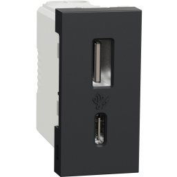 Priza USB 1m tip A + C (15W) Schneider Noua Unica NU301654