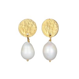 ELLI PREMIUM Cercei auriu / alb perlat