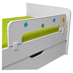 Paravan protectie pat copii SKY-B-U cu decupaje si ornamente colorate - 70 x 18 cm