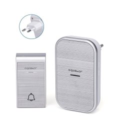 Aigostar - Sonerie fără fir pentru priză, 230 V, IP44, argintie