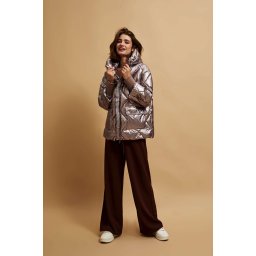 Marisse Raspberry Metallic Quilted Jacket