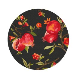 Set pictura pe numere rotunda, cu sasiu, Copac cu rodii O40cm