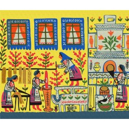 Set pictura pe numere, cu sasiu, Caminul stramosesc, 50x60 cm