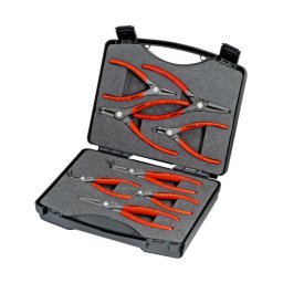 Set 8 clesti KNIPEX Precision Circlip pentru inele de siguranta interioare si exterioare, in servieta ABS, fabricat in Germania 00 21 25