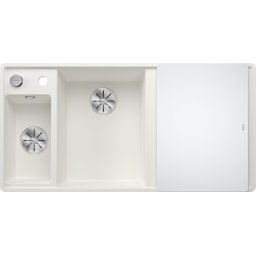 Chiuveta de bucatarie Blanco AXIA III 6S cuva stanga, tava inox si tocator sticla securizata