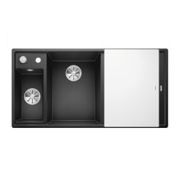 Chiuveta de bucatarie Blanco AXIA III 6S cuva stanga, tava inox si tocator sticla securizata