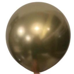 Set 2 baloane latex jumbo chrome auriu 38 cm
