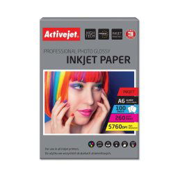 Hartie foto Activejet AP6-260GR100 photo paper for ink printers; A6; 100 pcs