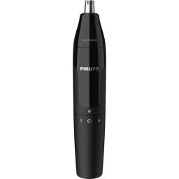 Aparat de tuns Trimmer pentru nas/urechi NT1620/15, baterie, lavabil, utilizare umed si uscat, Negru