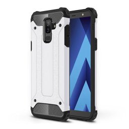 Husa Silicon+Plastic Samsung A6+ 2018 a605 J8 J810 Antishock Rugged Armor Silver&Black