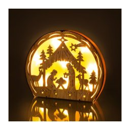 Decorațiune LED de Crăciun Retlux LED/2xAAA lemn