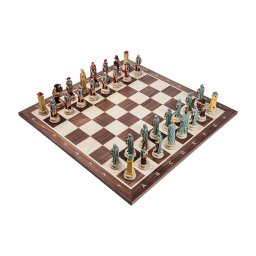 Set ceramic Roma Antica cu Tabla de sah de nuc