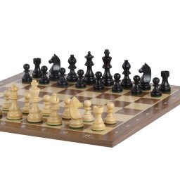 Piese sah Staunton 6 German Clasic cu tabla de sah nuc