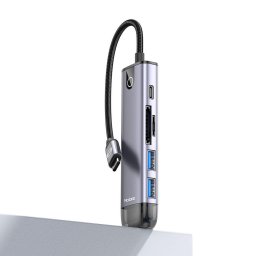 Multihub 6 in 1 Type-C Grey (USB 3.0 x 2+HDMI+USB-C+TF+SD)