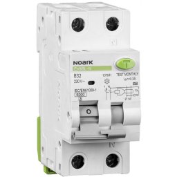 Intrerupator automat diferential RCBO Ex9BL-N 1P+N 32A/30mA curba B tip A Noark 107641