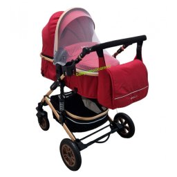 Cărucior-nou-născut-2-in-1-Baby-C--geantă-multifuncționala-plasă-pentru-insecte-cod-531-A-Roșu-1