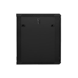 Lanberg wall-mounted installation rack cabinet 19'' 15U 600x600mm black (glass door)