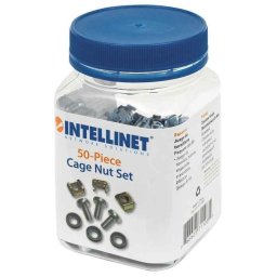 Accesoriu server Intellinet Cage Nut Set (50 Pack), M6 Nuts, Bolts and Washers, Suitable for Network Cabinets/Server Racks, Plastic Storage Jar, Lifetime Warranty