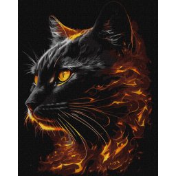 Set pictura pe numere, cu sasiu, Frumusete inflacarata - extra culori metalizate, 40x50 cm